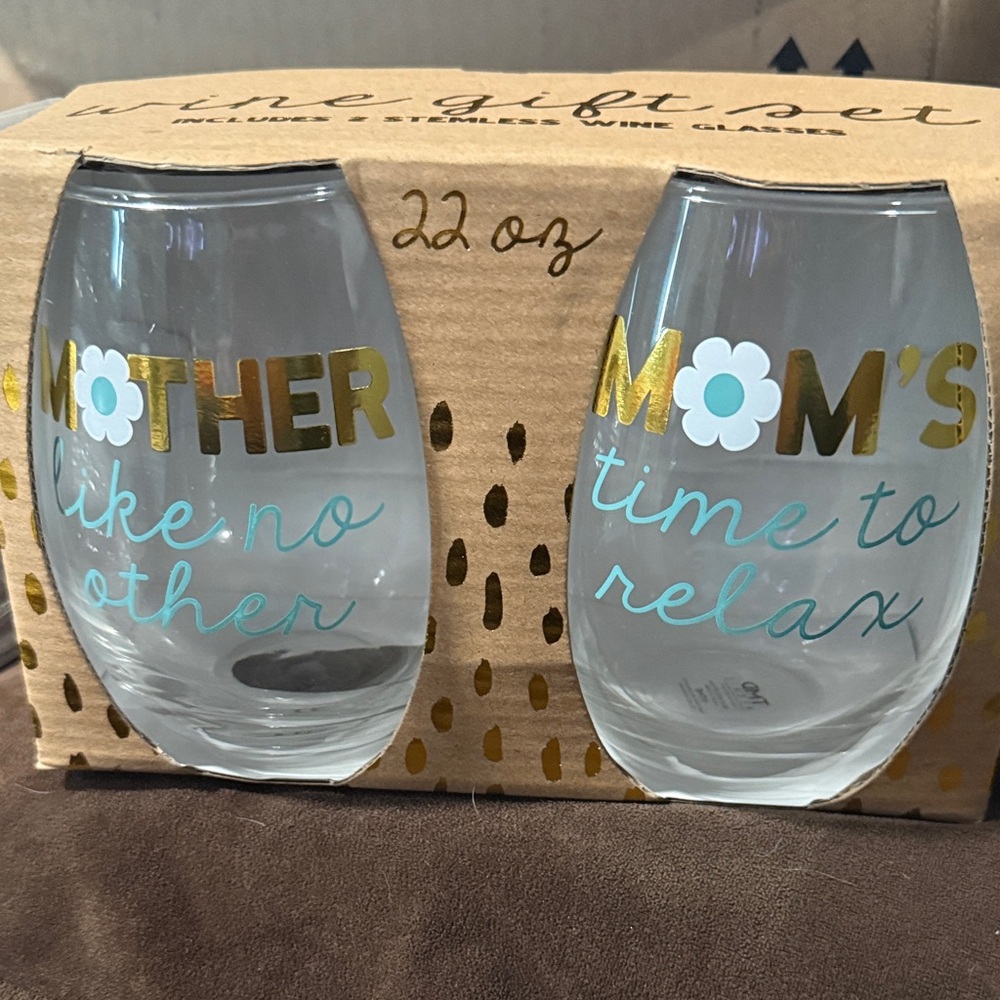 New in box!  Stemless Wine Glass Set
